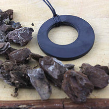 Load image into Gallery viewer, Heka Naturals Shungite Pendant Necklace, Double Circle EMF Protection Pendant | Shungite Jewelry is Trendy and Used for Chakra and Energy Balancing | Double Circle