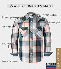 Load image into Gallery viewer, VENZULIA Men's Western Snap Shirt Long Sleeve Regular Fit Plaid Shirts (blueorge. 3XL)