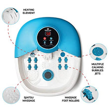 Load image into Gallery viewer, Foot Spa Massager With Heat, 14 Rollers In Foot Shape - 5 In 1 Foot Bath Massager Includes Adjustable Heating, Bubbles, Vibration, Pumice Stone, Mini Massage Points - For Tired Feet, & Stress Relief