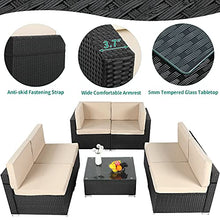Load image into Gallery viewer, YITAHOME 7 Pieces Outdoor Conversation Set Patio Sectional Sofa PE Rattan Wicker Furniture Set Backyard Couch with Table & Cushions for Porch Lawn Garden (Black)