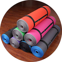 Load image into Gallery viewer, BalanceFrom GoFit All-Purpose 2/5-Inch (10mm) Extra Thick High Density Anti-Slip Exercise Pilates Yoga Mat with Carrying Strap, Blue & Black