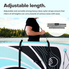 Load image into Gallery viewer, Wild Origins SUP Carry Strap - Carrying Strap for Paddleboards, Surfboards, Longboards - Hands-Free - Adjustable Heavy Duty Carrying Support Paddle Board Accessories for Men and Women