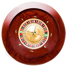 Load image into Gallery viewer, Brybelly Deluxe Wooden Roulette Wheel Set,18" Red/Brown Mahogany with Double-Zero Layout, Casino Grade Precision Bearings, Aircraft Aluminum Dish,Chrome-Plated Brass Turret Casino Game Night Essential (GROU-002)