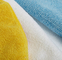 Load image into Gallery viewer, Amazon Basics Microfiber Cleaning Cloths, Non-Abrasive, Reusable and Washable - Pack of 144, 12 x16-Inch, Blue, White and Yellow