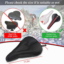 Load image into Gallery viewer, Zacro Gel Bike Seat Cover - Extra Soft Gel Bicycle Seat with Cross Straps and Reflecting Strip of The Bottom, Bike Saddle Cushion with Water&Dust Resistant Cover (Black)