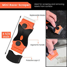 Load image into Gallery viewer, Razor Blade Scraper, 2 PCS Razor Scraper Tool for Removing Label, Registration Sticker, Tint, Grease from Windshield, Appliance, Glass (Extra 20 Metal and 10 Plastic Blades)