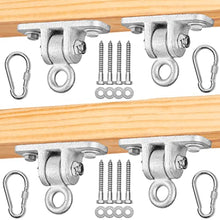Load image into Gallery viewer, Jungle Gym Kingdom Swing Set Hangers - 4 Heavy Duty Brackets with Locking Snap Hooks for Porch, Patio, Playground - Indoor/Outdoor Hardware & Accessories