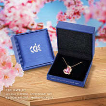 Load image into Gallery viewer, CDE Love Heart Pendant Necklaces for Women Silver Tone Rose Gold Tone Crystals October Birthstone Jewelry Gifts for Party/Anniversary Day/Birthday