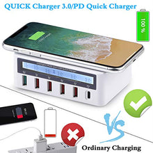 Load image into Gallery viewer, Multiport USB Charging Station,100W 6 Port USB Fast Charging Station hub Fast Charging QC3.0 and PD Fast Chargers Apply to iPhone iPad Samsung Kindle Tablet Bluetooth earplugs