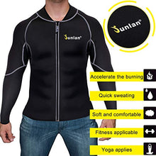 Load image into Gallery viewer, Men Sweat Neoprene Weight Loss Sauna Suit Workout Shirt Body Shaper Fitness Jacket Gym Top Clothes Shapewear Long Sleeve (Black, M)