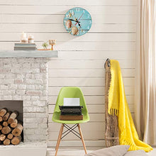 Load image into Gallery viewer, Britimes Round Wall Clock, Silent Non Ticking Clock 10 Inch, Decor for Bathroom, Bedroom, Kitchen, Office or School Summer Seashell