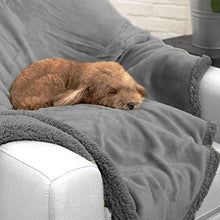 Load image into Gallery viewer, PetAmi Waterproof Dog Blanket for Couch, Sofa | Waterproof Sherpa Pet Blanket for Large Dogs, Puppies | Super Soft Washable Microfiber Fleece | Reversible Design | 60 x 40 (Light Grey)