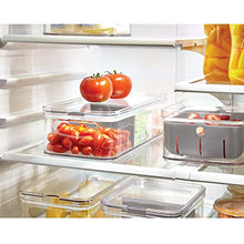 Load image into Gallery viewer, iDesign Crisp Plastic Refrigerator and Pantry Large Divided Bin with Handles, Modular Stacking Food Storage Box for Freezer, Fridge, Office, Cabinet, Bathroom, BPA Free
