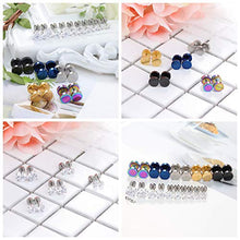 Load image into Gallery viewer, YADOCA 10 Pairs Screw Stud Earrings Flat Back Black Earrings for Men Mix Color Helix Cartilage Barbell Earrings Plugs Tunnel Punk