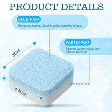 Load image into Gallery viewer, CAMTOA Solid Washing Machine Cleaner Effervescent Tablet Washer Cleaner Eco-Friendly Deep Cleaning Detergent with Triple Decontamination for Front Load and Top Load Washers (12 PCS)