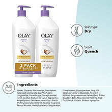 Load image into Gallery viewer, Olay Quench Body Lotion Ultra Moisture with Shea Butter and Vitamins E and B3, 20.2 fl. oz (Pack of 2)