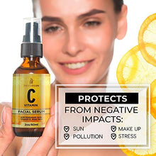 Load image into Gallery viewer, Vitamin C Serum for Face (2oz) with Hyaluronic Acid and Vitamin E Natural Skin Care Facial Treatment Neck & Chest Anti-Aging Serum Fights Pigmentation Fine Lines and Wrinkles