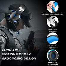 Load image into Gallery viewer, Gaming Headset with Mic for PC,PS4,Xbox One,Over-Ear Headphones with Volume Control LED Light Cool Style Stereo,Noise Reduction for Laptops,Smartphone,Computer (Black & Blue)