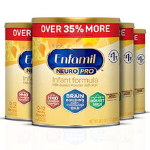 Load image into Gallery viewer, Enfamil NeuroPro Baby Formula, Brain and Immune Support with DHA, Iron and Prebiotics, Infant Formula Inspired by Breast Milk, Non-GMO, Powder Can, 28.3 Oz (Pack of 4)