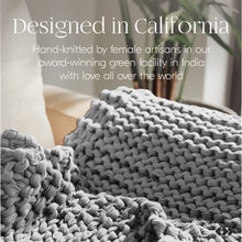 Load image into Gallery viewer, Handmade Chunky Knit Weighted Blanket 15 Pounds, 100% Cotton No Fillers, Breathable, Soft & Calming, All-Season Evenly Weighted Throw (Light Gray)