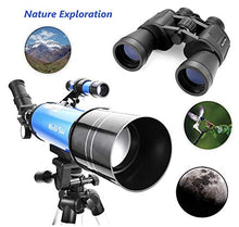 Load image into Gallery viewer, MaxUSee Travel Scope with Backpack - 70mm Refractor Telescope & 10X50 HD Binoculars Bak4 Prism FMC Lens for Moon Viewing Bird Watching Sightseeing