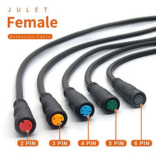 Load image into Gallery viewer, Ebike Cable Extension Julet Female Male 2 3 4 5 6 pin Ebike Extension Connector Waterproof Plug for Electric Bicycle Display Throttle PAS Ebike Parts Extend Cable… (3pin Male)