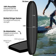Load image into Gallery viewer, Formula Fun 7'10" Blackout Fun Board, Durable, Waterproof, and Flexible Foam Board, Made in The USA (Black)