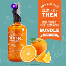 Load image into Gallery viewer, ANGRY ORANGE Pet Odor Eliminator for Strong Odor - Citrus Deodorizer for Dog Urine Smells on Carpet, Furniture & Floors - Puppy Supplies (24 Fl Oz + UV Flashlight)