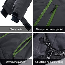Load image into Gallery viewer, Wantdo Men's Mountain Waterproof Snow Jacket Warm Rain Coat Dark Grey & Grass Green S