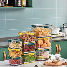 Load image into Gallery viewer, Refrigerator Organizer Bins Food Storage Containers Set Produce Saver Stackable Fridge Storage Food Container with Removable Drain Tray for Produce, Fruits, Vegetables, Meat and Fish (Yellow)