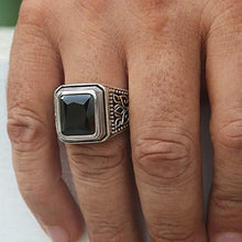 Load image into Gallery viewer, Onyx Signet Solid 925 Sterling Silver Men Ring - Made in Thailand – 11