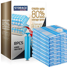 Load image into Gallery viewer, Storage Master Space Saver Bags, Vacuum Storage Bags for Travel & Home (8 Jumbo)