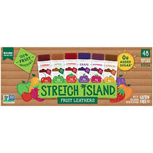 Load image into Gallery viewer, Stretch Island Fruit Leather Snacks Variety Pack, Cherry, apple, strawberry, apricot, grape, respberry, (Pack of 48)