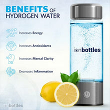 Load image into Gallery viewer, ionBottles - Rechargeable Portable Glass Hydrogen Water Generator Bottle with New PEM and SPE Technology Balanced pH Water Ionizer