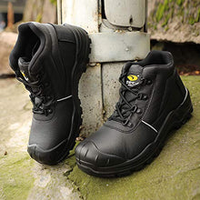 Load image into Gallery viewer, DRKA Water Resistant Steel Toe Work Boots For Men,6'' EH-Rated Safety Boots(19977-blk-43)