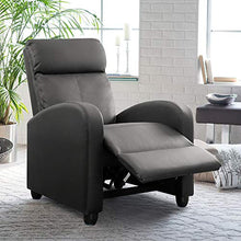 Load image into Gallery viewer, Furniwell Recliner Chair Massage Home Theater Seating Wing Back PU Leather Modern Single Living Room Reclining Sofa with Footrest (Black)
