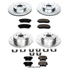 Load image into Gallery viewer, Power Stop K1715 Front and Rear Z23 Carbon Fiber Brake Pads with Drilled & Slotted Brake Rotors Kit