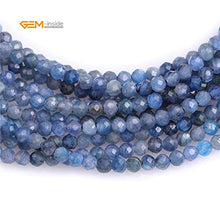 Load image into Gallery viewer, GEM-Inside 3mm Natural Stone Blue Kyanite Faceted Spacer Small Beads for Jewelry Making 15"