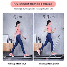 Load image into Gallery viewer, RHYTHM FUN Treadmill Under Desk Treadmill 2-in-1 Folding Running Walking Treadmill with Foldable Handtrail and Speed Sensor Light Slim Mini Quiet Treadmill with Smart Remote Workout App forHome/Office