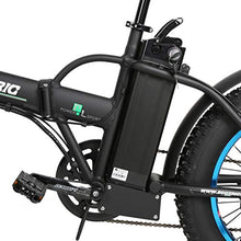 Load image into Gallery viewer, ECOTRIC Electric Fat Tire Bicycle Folding Bike 36V 12Ah 500W Lithium Battery Beach Snow Mountain 20" Ebike Moped - Extra Free Rear Rack(Black&Blue)
