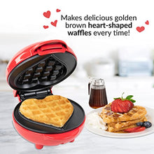 Load image into Gallery viewer, MyMini Personal Electric Heart Waffle Maker, 5-Inch Cooking Surface, Good For Hash browns, French Toast, Grilled Cheese, Quesadilla, Brownies, Cookies