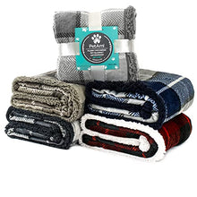 Load image into Gallery viewer, PetAmi Waterproof Dog Blanket for Couch, Sofa | Waterproof Grey Sherpa Pet Blanket for Large Dogs, Puppies | Super Soft Washable Microfiber Fleece | Reversible Checkered Design | 60 x 40 (Charcoal)
