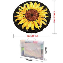 Load image into Gallery viewer, Latch Hook Rug Kit, Sunflower Pattern Printed Canvas DIY Rug Crochet Yarn Kits, Embroidery Decoration Family Gift 20.4" X 20.4" (52*52Cm)