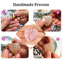 Load image into Gallery viewer, Top Plaza Natural Amethyst Healing Crystals Necklace Silver Tree of Life Wire Wrapped Heart Shape Stone Pendant for Womens Girls Ladies