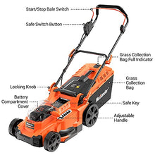 Load image into Gallery viewer, MAXLANDER 40V Cordless Lawn Mower 15 inch Brushless Motor 4.0AH Battery and Charger Included 6 Position Height