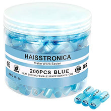 Load image into Gallery viewer, 200PCS Blue 16-14 Gauge Heat Shrink Female Spade Connectors-Haisstronica Spade Wire Connectors-Spade terminlas Quick Disconnect Connectors for Watercraft,Electronics,Automotive Crimp Connectors