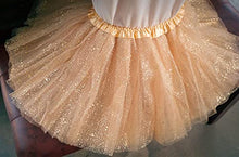 Load image into Gallery viewer, Simplicity Tutu for Girls 4 Layers Tulle Tutu Skirt with Sequins Kids Gold Tutu Girls Tutu, Golden, 2-8 Years