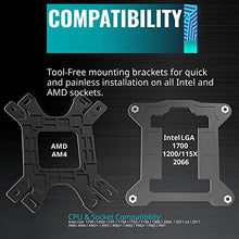 Load image into Gallery viewer, Cooler Master Hyper 212 Black Edition RGB CPU Air Cooler, SF120R RGB Fan, Anodized Gun-Metal Black, Brushed Nickel Fins, 4 Copper Direct Contact Heat Pipes for AMD Ryzen/Intel LGA1151