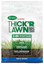 Load image into Gallery viewer, Scotts Turf Builder Thick'R Lawn Sun & Shade - 3 in 1 Lawn Fertilizer, Seed, & Soil Improver for a Thicker, Greener Lawn, Seeds up to 4,000 sq. ft., 40 lb.