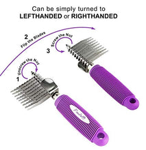 Load image into Gallery viewer, Poodle Pet Dematting Fur Rake Comb Brush Tool - with Long 2.5 Inches Steel Safety Blades for Detangling Matted or Knotted Undercoat Hair.